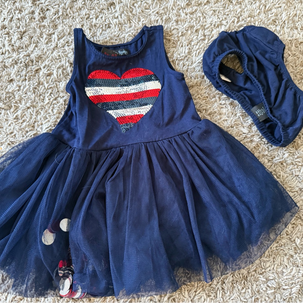 Navy Blue Heart Kids Costume Dress